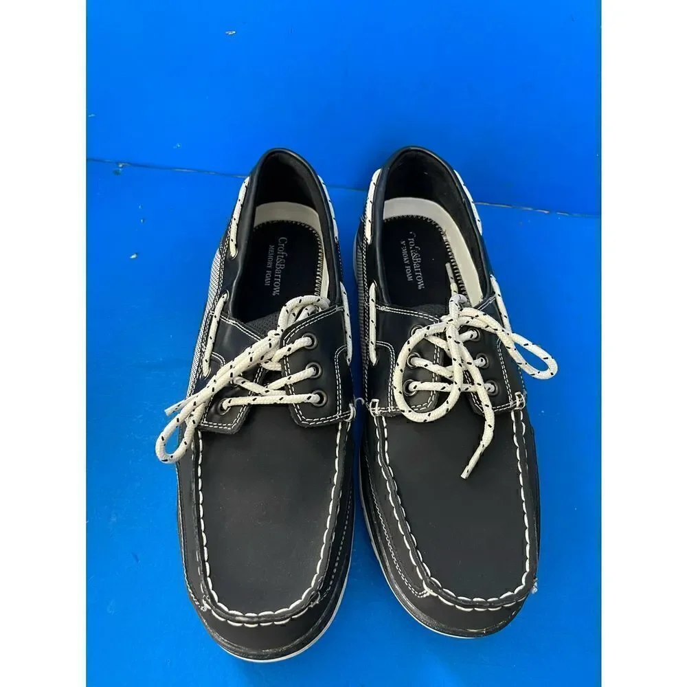 Croft & Barrow Ortholite Mens Loafers Deck Shoes Size 13 M Comfort Navy Blue